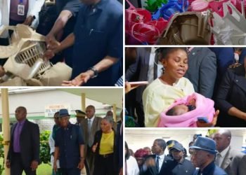 At JFK; President Boakai Donates Assorted Items To Baby Mothers; Says He Is Impressed With The Level Of Work Done At Medical Facility