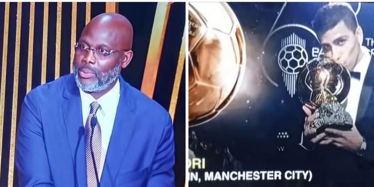 George Weah: “I Will Forever Be Attached To The Game”, Presents 68th Ballon D’or Award To Manchester City’s Rodri